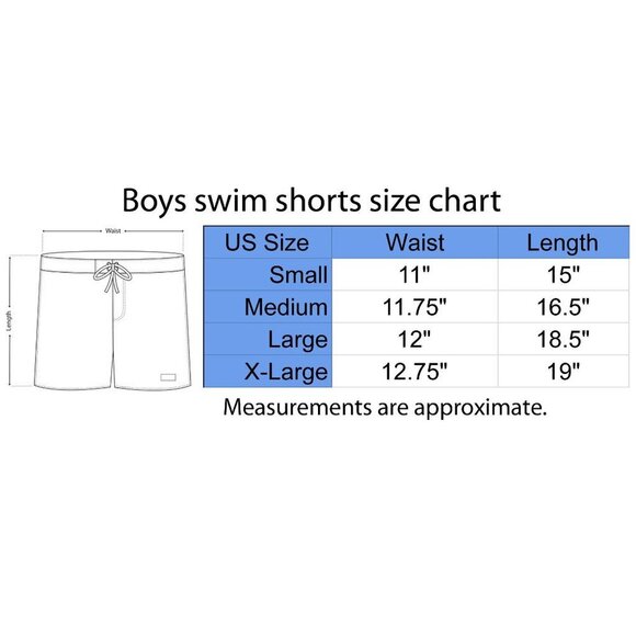 Boy's Swim Trunks, Kids Pool Shorts, Fish Print - Picture 3 of 3